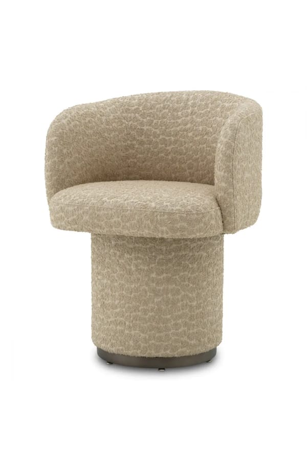 Luxury Bronze Finish Swivel Base Dining Chair