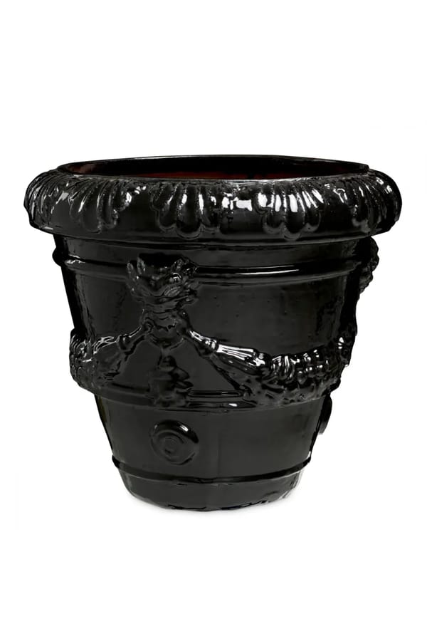 Luxury Black Finish Ceramic Outdoor Planter