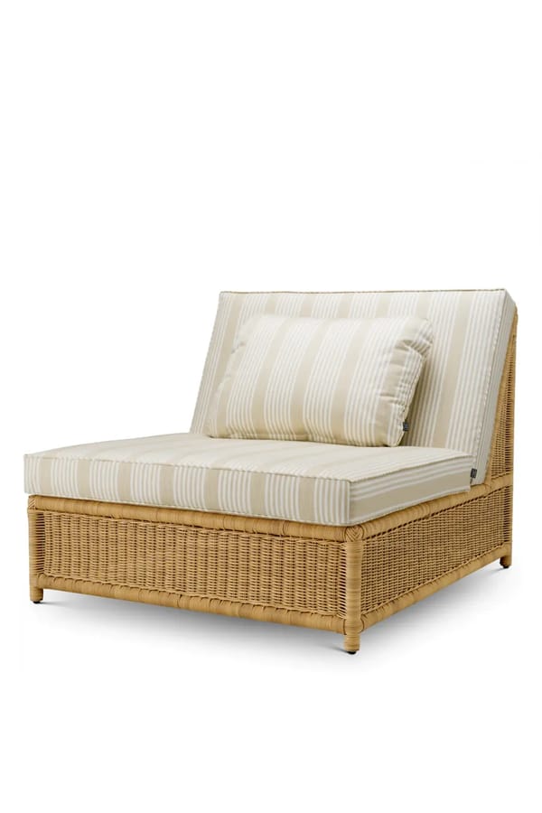 Luxury Fabric Subtle Stripes Outdoor Modular Chair