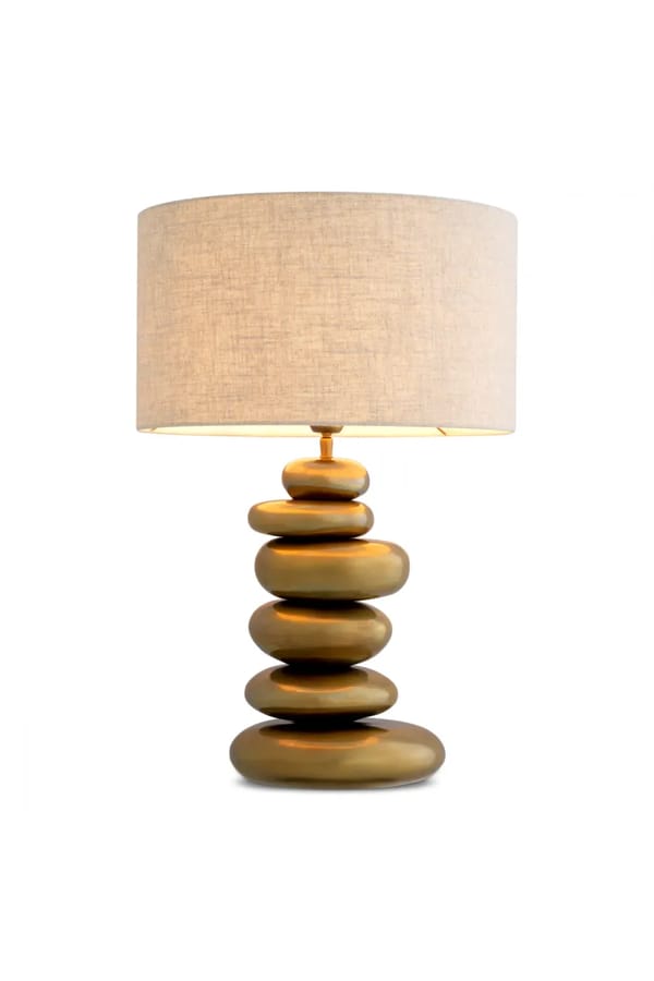 Elegant Table Lamp for Living Room – Vintage Brass Finish