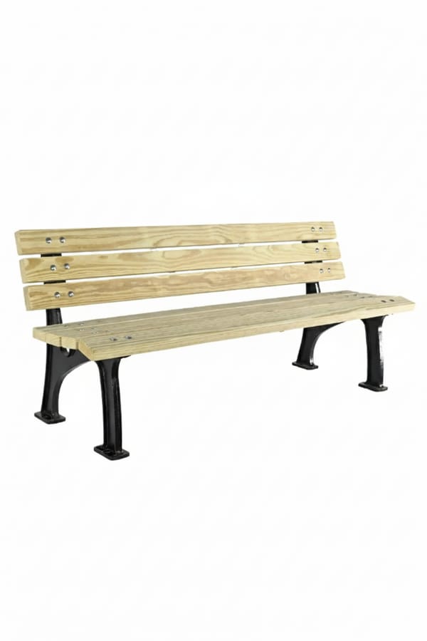 Prague Heritage Bench – Iron Legs & Pine Wood