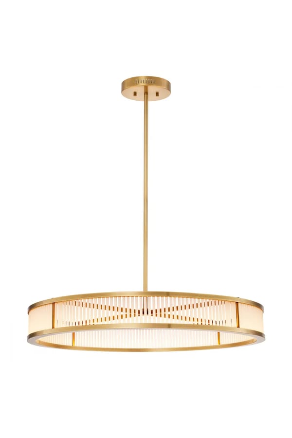 Luxury Bronze Highlight Drum Pendant with Frosted Glass Rods
