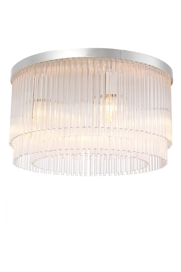 Royal Glass Ceiling Lamp | Luxury Bronze & Nickel Finish with Clear Glass Design