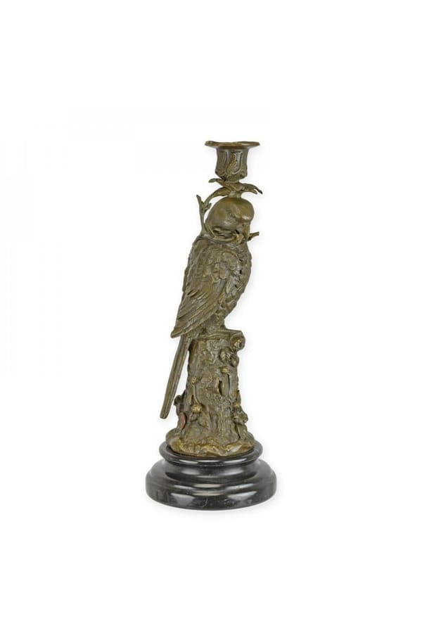 Luxury Bronze Parrot Candle Holder Sculpture