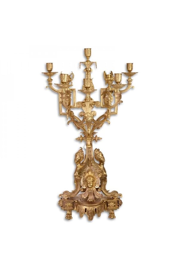 Luxury Eight-Light Gilt Candelabrum – 75 CM