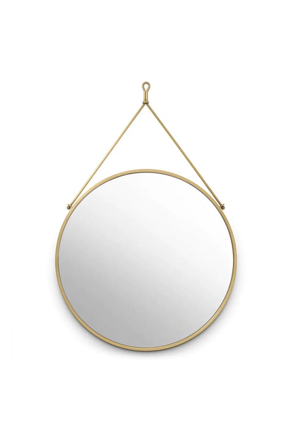 Luxury Brushed Brass Finish Decorative Round Mirror