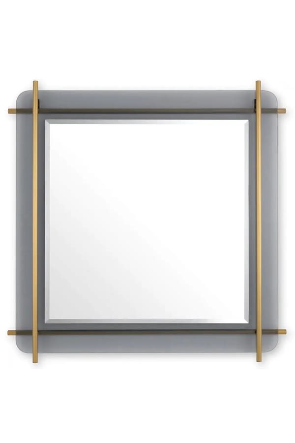 Luxury Brass & Bevelled Glass Square Wall Mirror