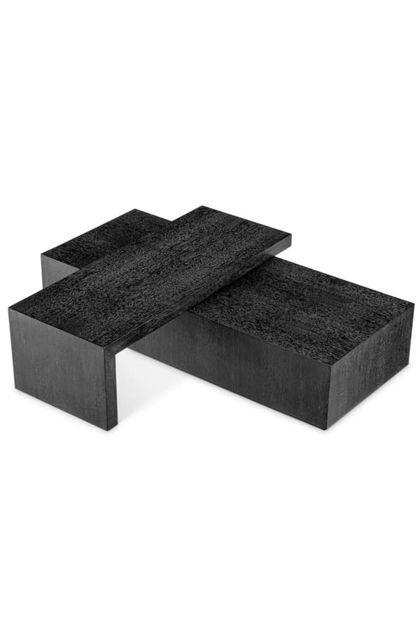 Luxury Charcoal Grey Oak Veneer Rectangular Coffee Table 