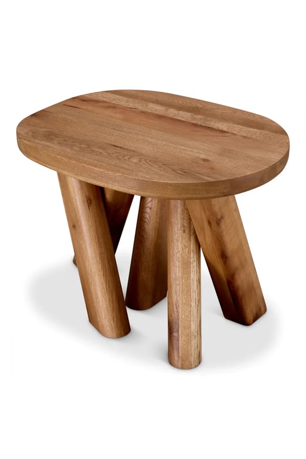 Luxury Wooden Oval Shape Side Table