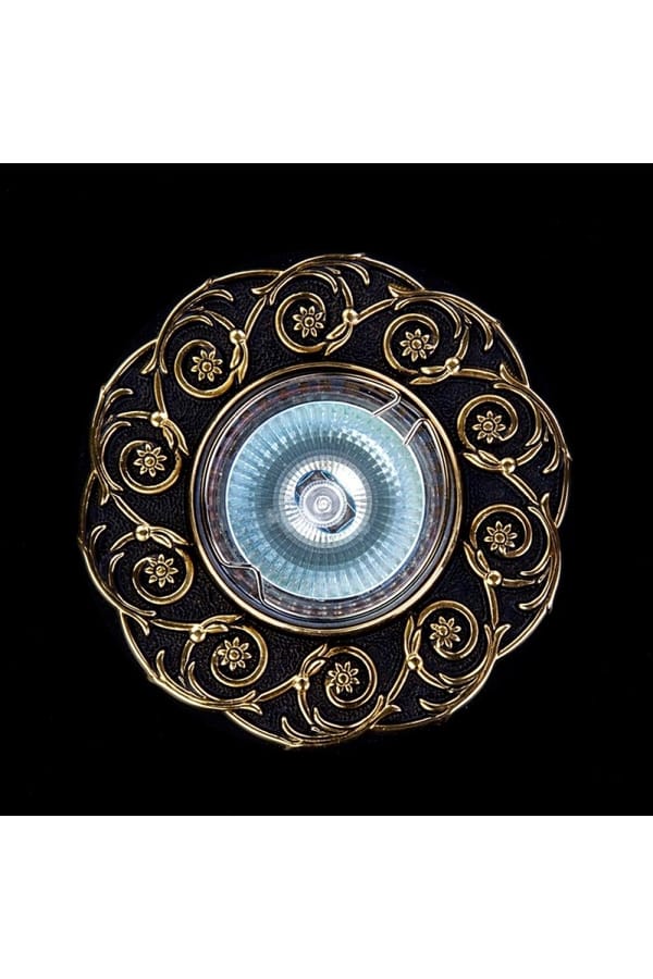 Luxury Ornate Crystal Ceiling Light in Antique Brass Finish