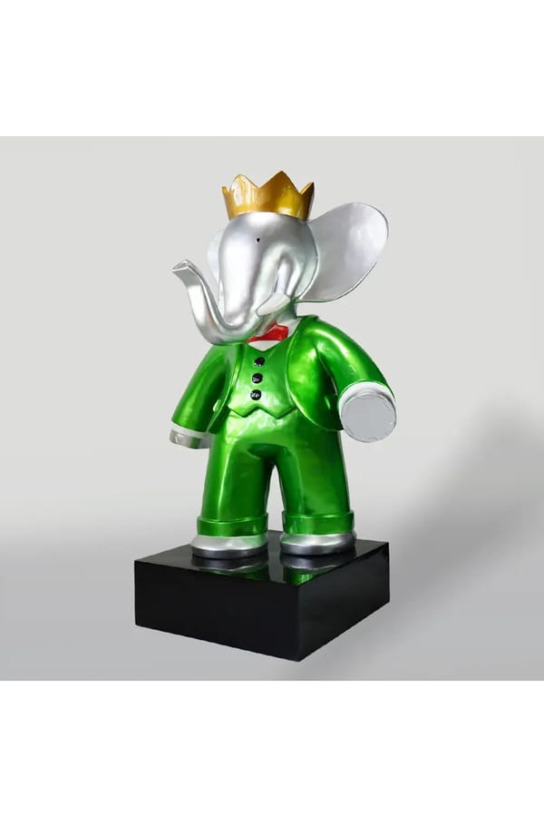 Luxury Crowned Elephant Decorative Sculpture – 180cm