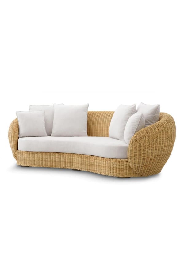 Luxury Natural Rattan Sofa in Sentier Cream Finish