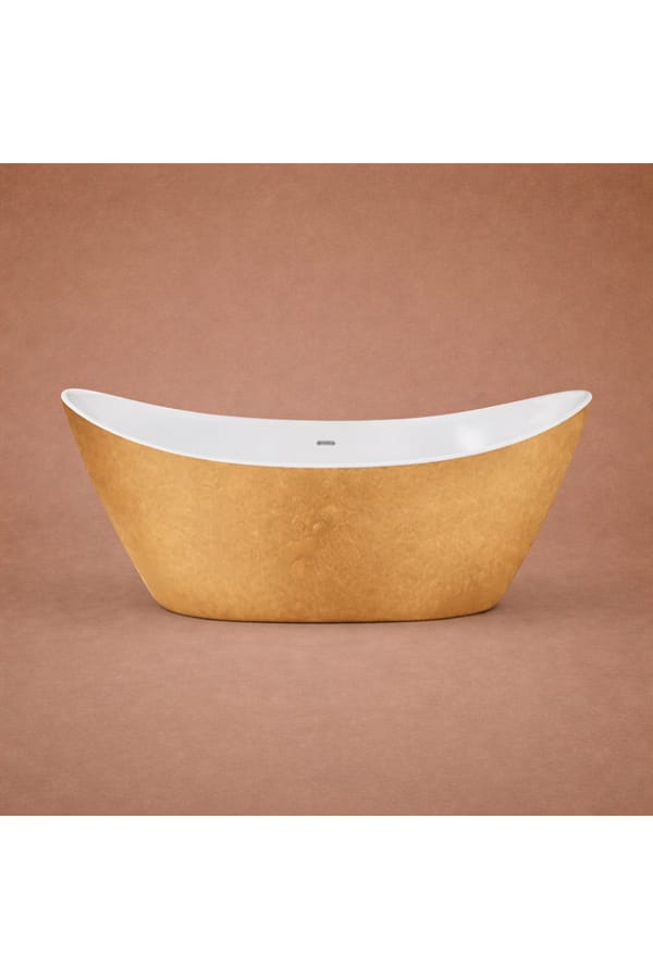 Luxury Gold Effect Double Ended Freestanding Acrylic Bathtub – 173.5 CM