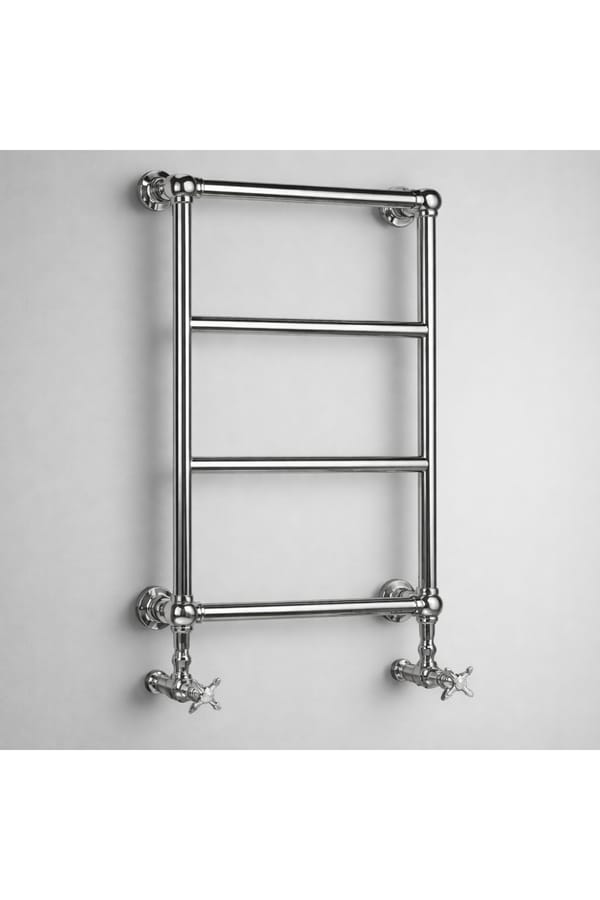 Luxury Brass Wall Mounted Heated Bathroom Towel Rail in Chrome Plated Finish – 75 CM