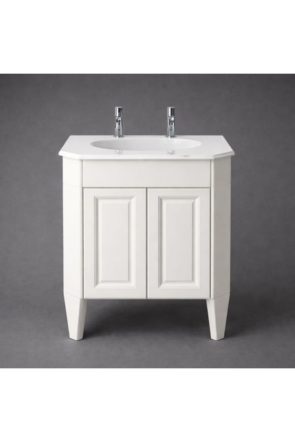 Luxury Chantilly Finish Freestanding Double Door Vanity Unit in Classic White Color – 63 CM