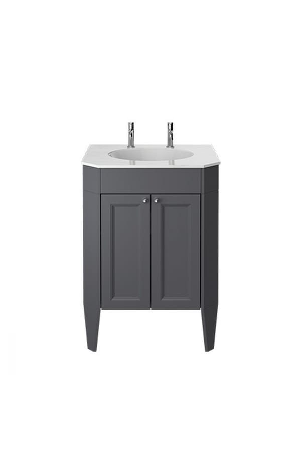Luxury Graphite Finish Freestanding Double Door Vanity Unit – 63 CM