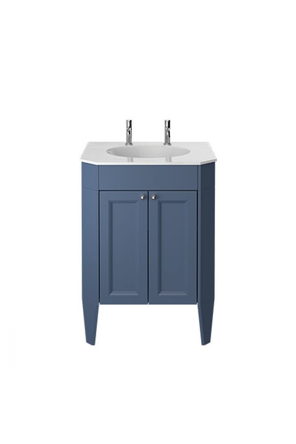 Luxury Maritime Blue Finish Freestanding Double Door Vanity Unit – 63 CM