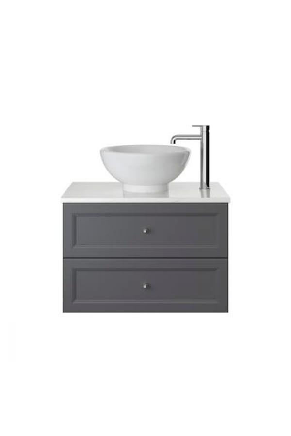 Luxury Graphite Finish Wall Hung Two Drawer Vanity Unit – 70 CM
