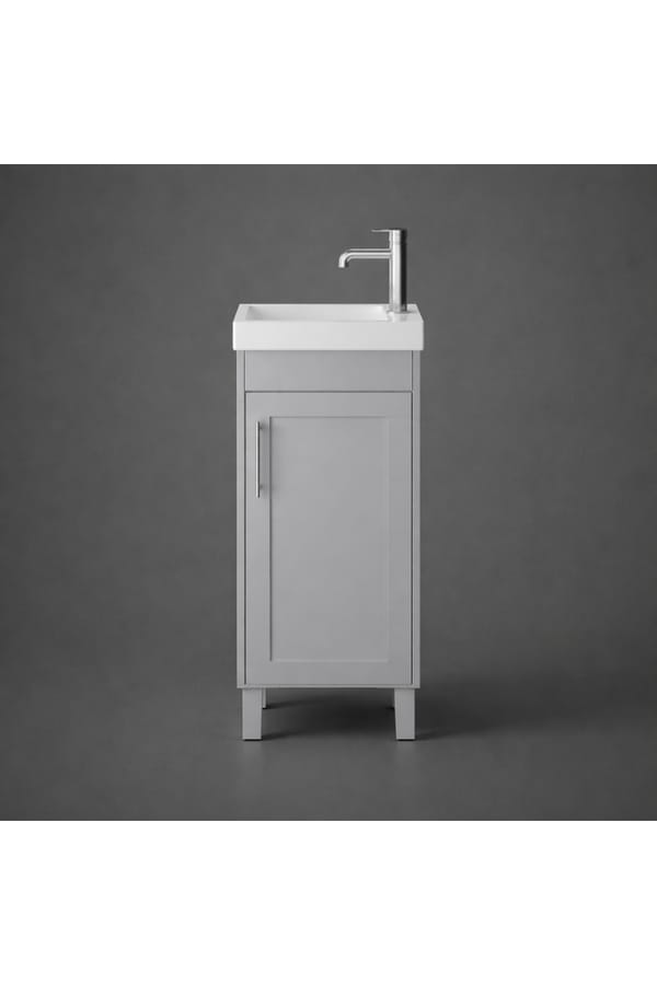 Luxury Freestanding Single Door Cloakroom Vanity Unit in Dove Grey Finish - 40 CM