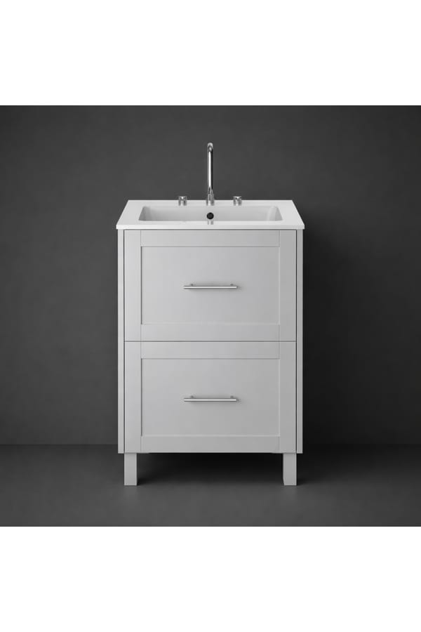 Luxury Freestanding Two Drawer Vanity Unit in Dove Grey Finish – 60 CM