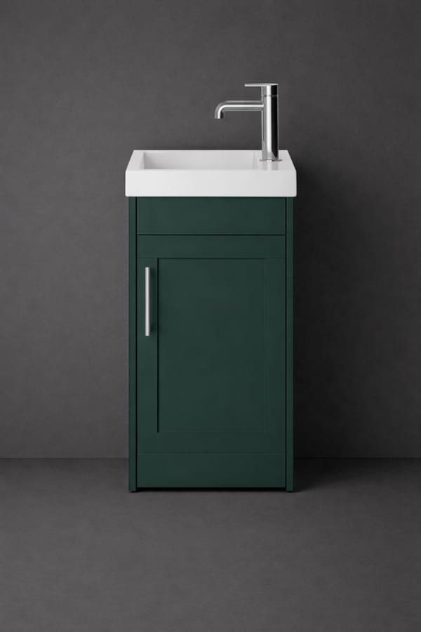 Luxury Wall Hung Single Door Cloakroom Unit in Classic Green Finish – 40 CM