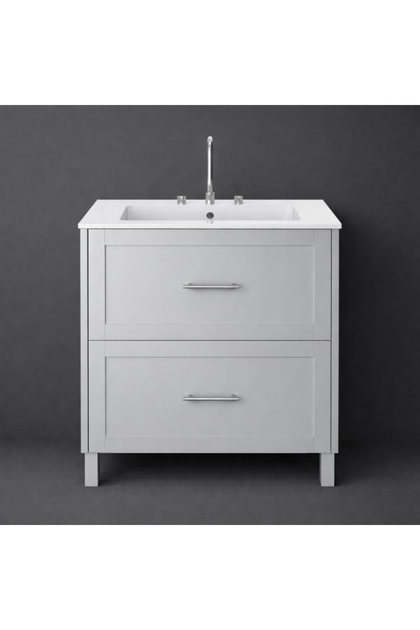 Luxury Dove Grey Finish Freestanding Two Drawer Vanity Unit – 80 CM