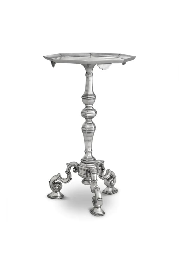 Luxury Antique Silver Plated Octagonal Side Table