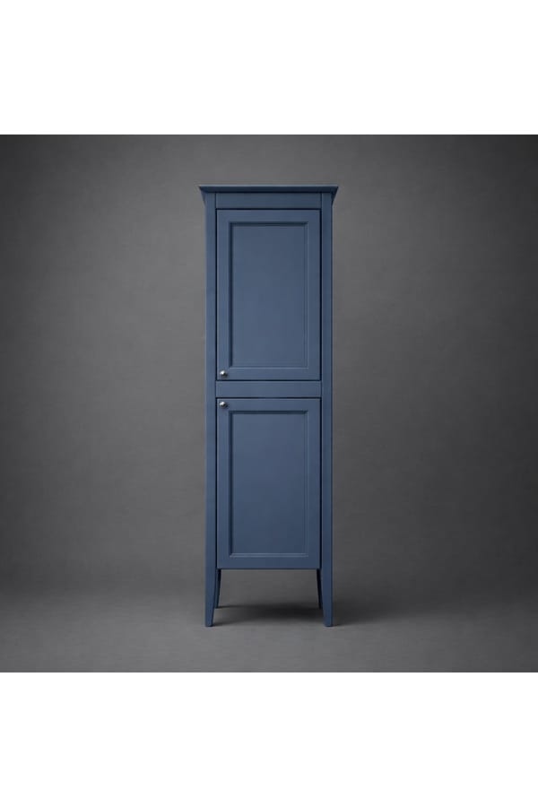 Luxury Maritime Blue Finish Freestanding Double Door Tall Cabinet – 50 CM