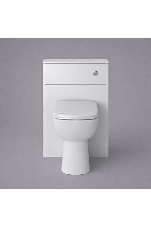 Luxury Dove Grey Finish Back-to-Wall WC Cabinet – 550mm Freestanding Toilet Unit with Worktop