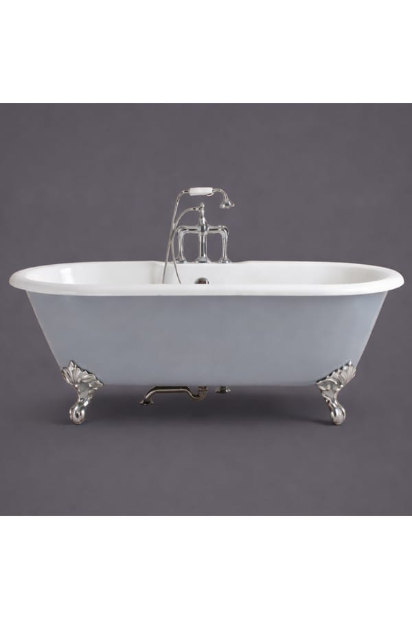 Luxury White Cast Iron Freestanding Double Ended Bathtub with Dual Tap Holes – 170 CM