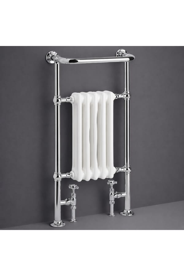 Luxury Floor Mounted Heated Towel Rail in Chrome Finish with Stainless Steel Frame – 94 CM