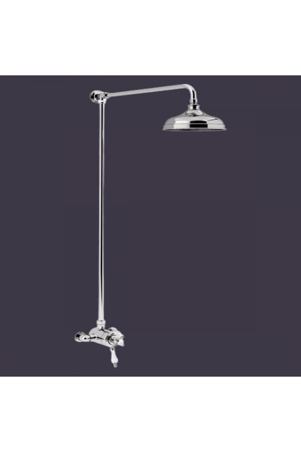 Luxury Exposed Thermostatic Dual Control Shower with Fixed Riser Kit in Chrome Plated Finish