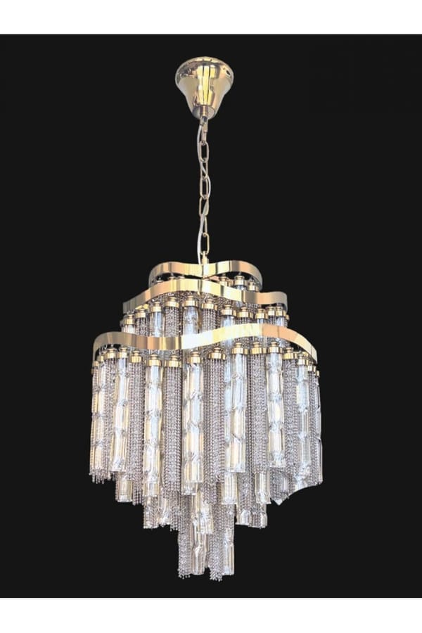 Luxury Gold Finish Chandelier Ø 40 cm with Metal & Glass Design