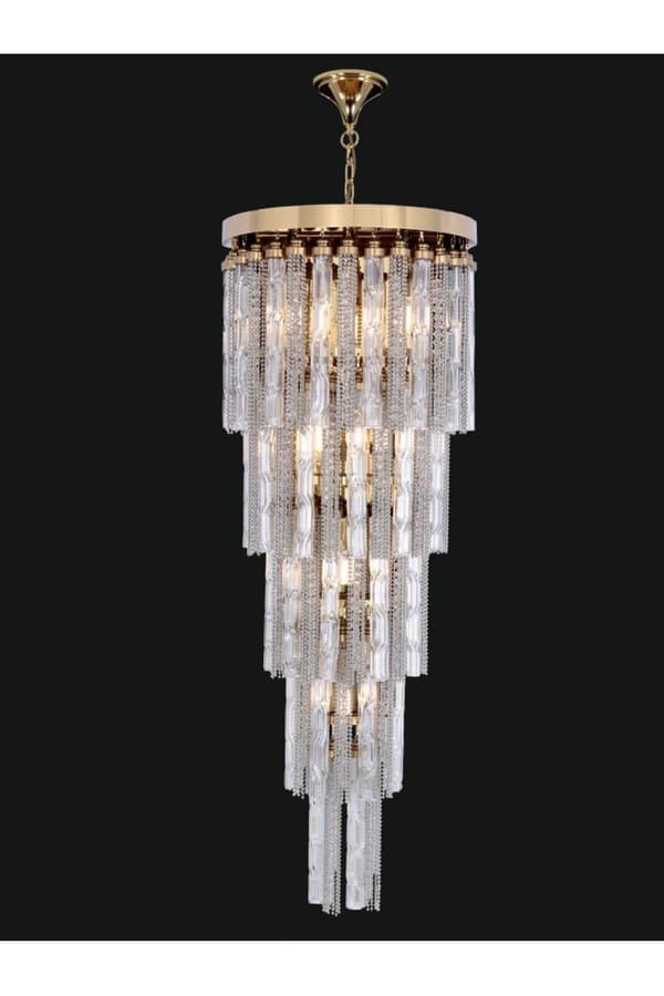 Luxury Art Deco Gold Finish Chandelier