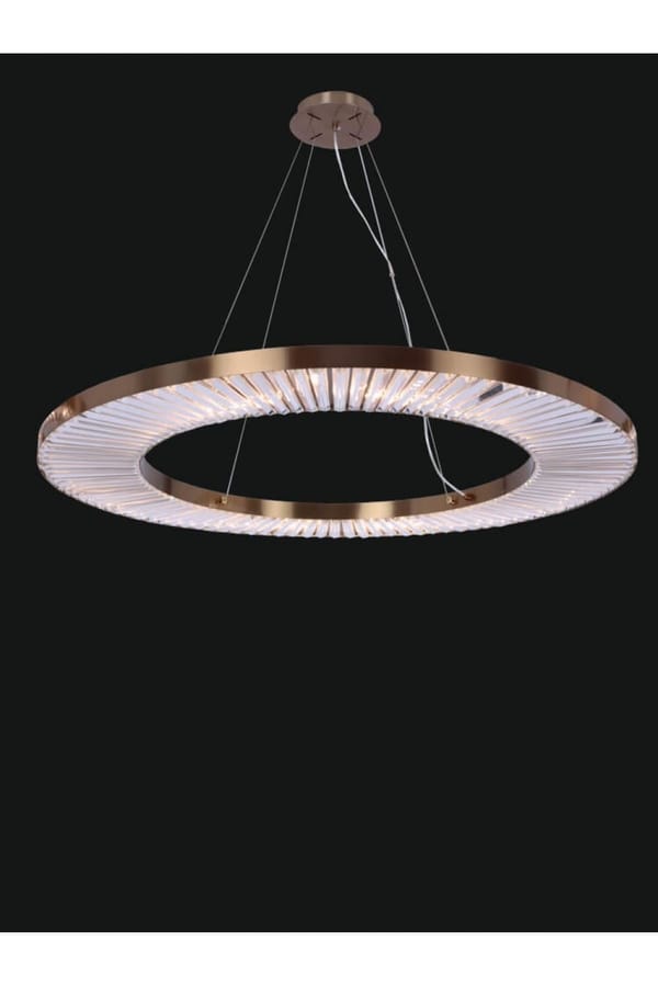 Luxury Modern LED Ring Chandelier in Crystal Halo Design