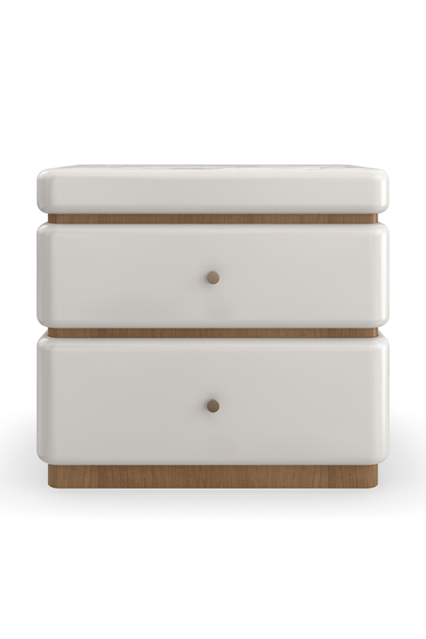 White 2-Drawer Nightstand – Modern Luxury Bedside Table