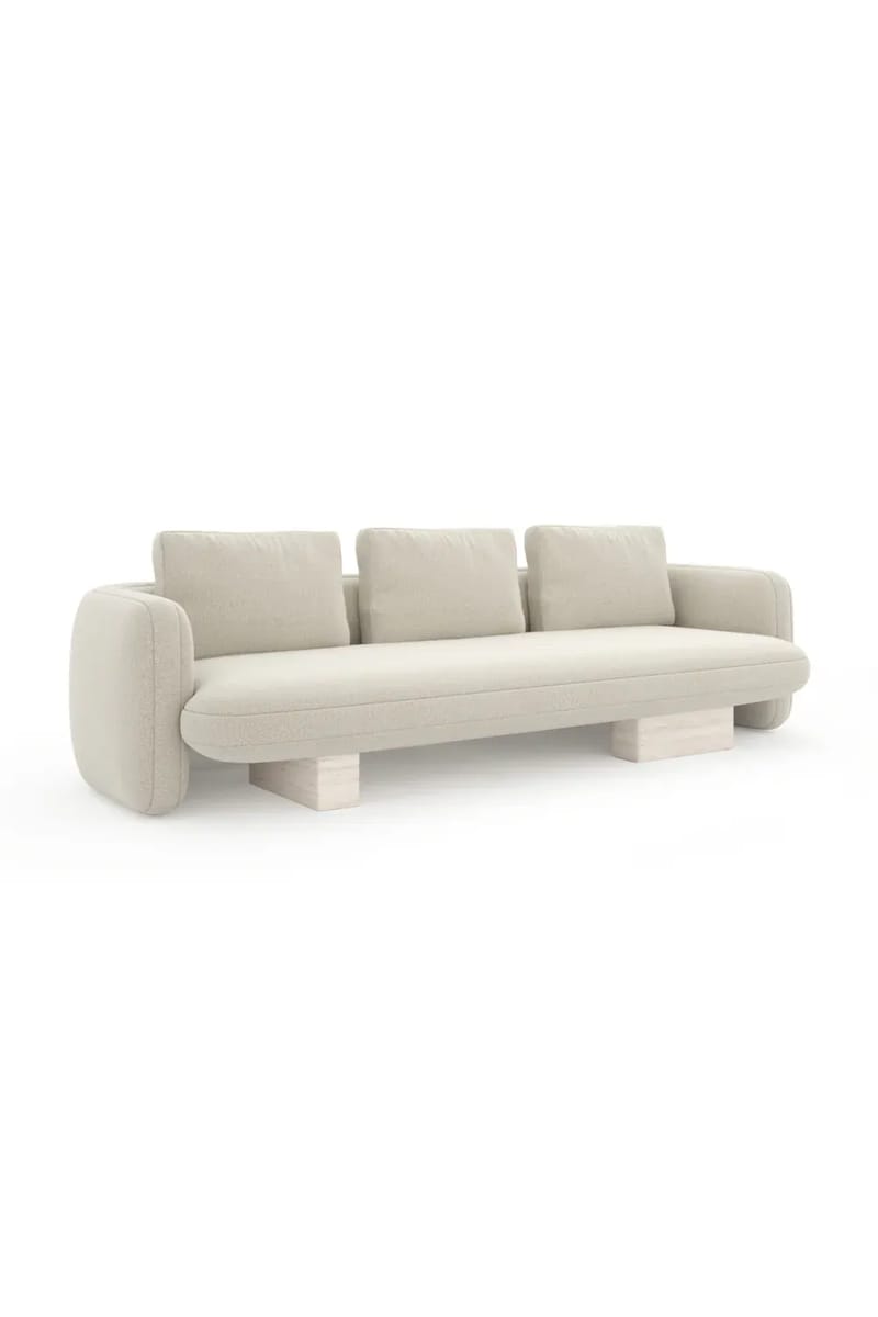 Ecru Linen Sofa