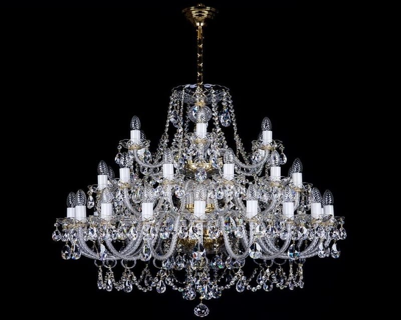 Crown of Luminescence Crystal Chandelier – 24-Light Gold Finish