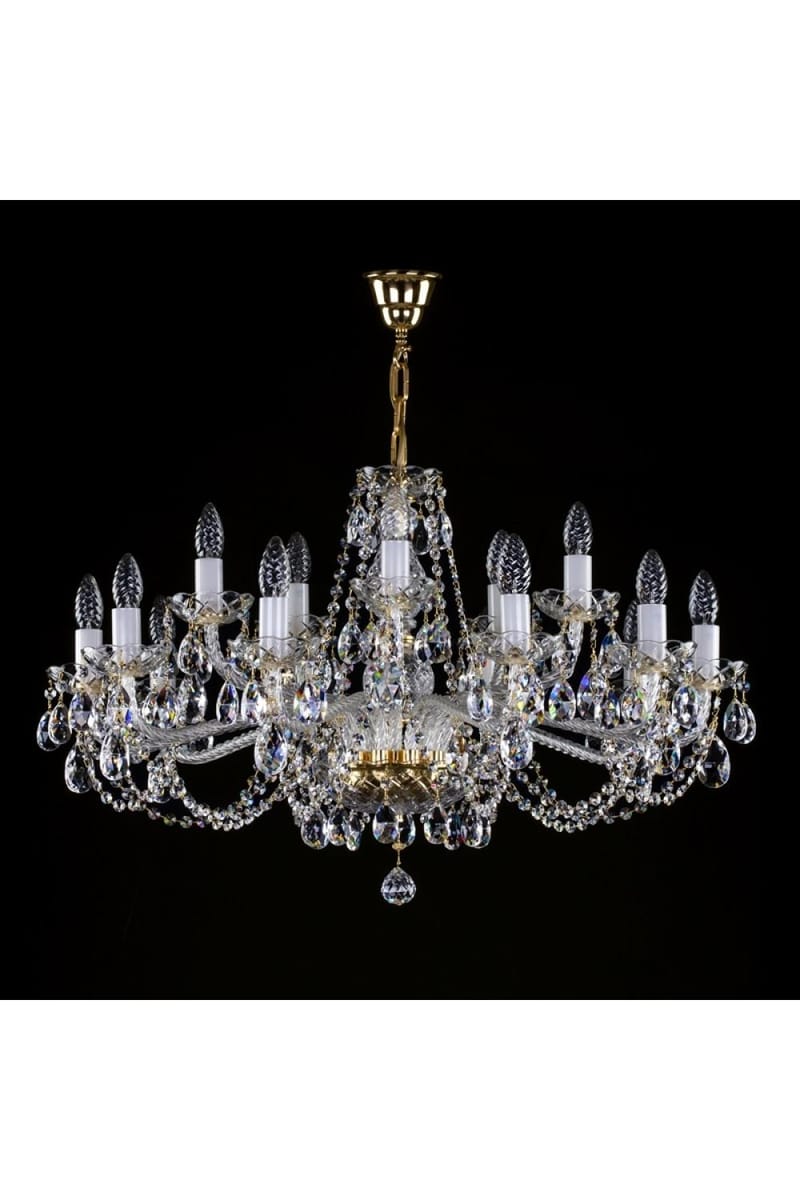 Kristall-Kronleuchter - Polierte Ausführung 15-Licht Luxus Grand Fixture (84 cm)