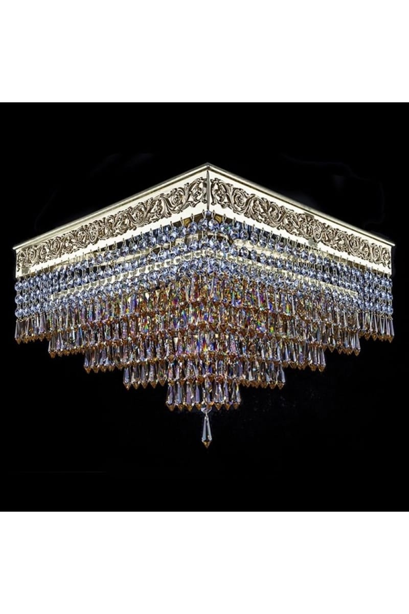 Square Crystal Ceiling Light 4-Light | Luxury Ceiling Fixture