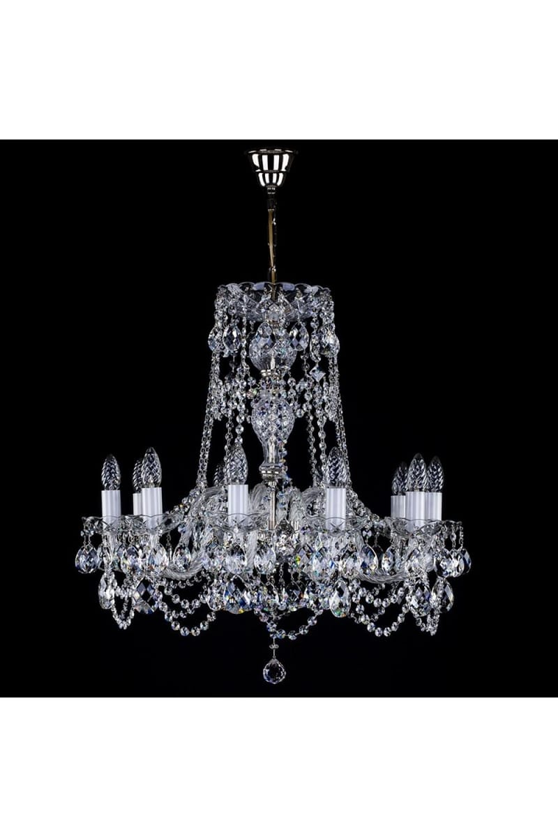 Imperial Nickel Crystal Chandelier – Luxury 10-Light Ceiling Fixture