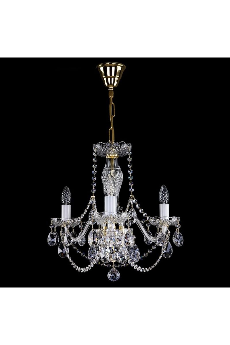 Baroque Crystal Chandelier – Compact 3-Bulb Luxury Ceiling Light