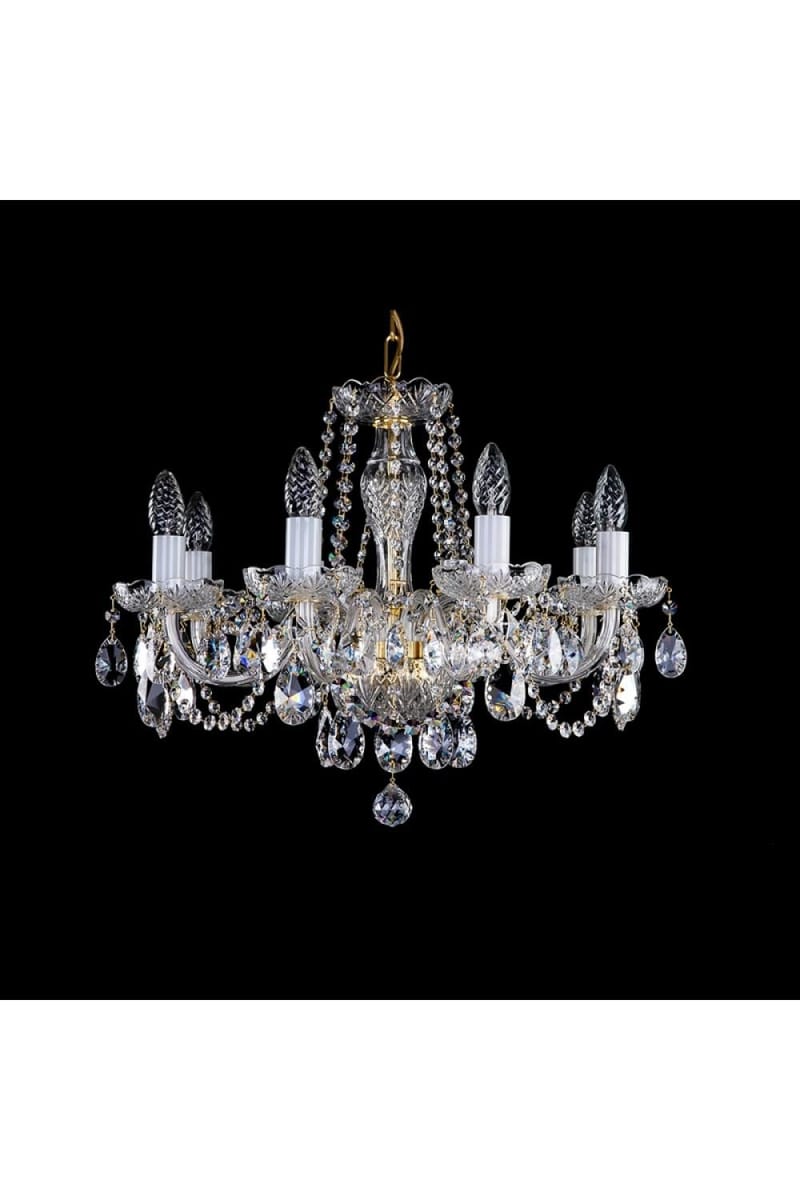 Barock-Kristall-Kronleuchter - Luxus 8-Licht 58 cm Nickel-Finish