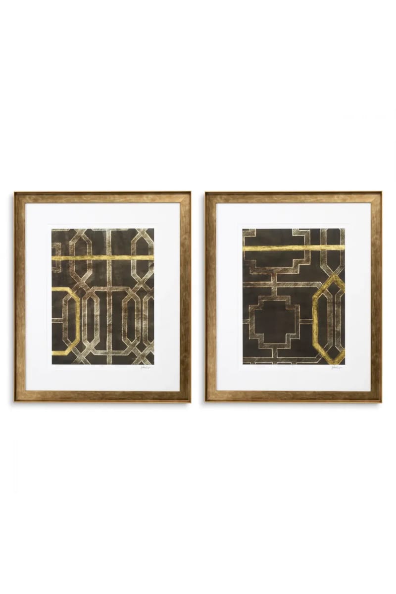 Luxury Print Set with Abstract Ink Accents (2 pcs.)