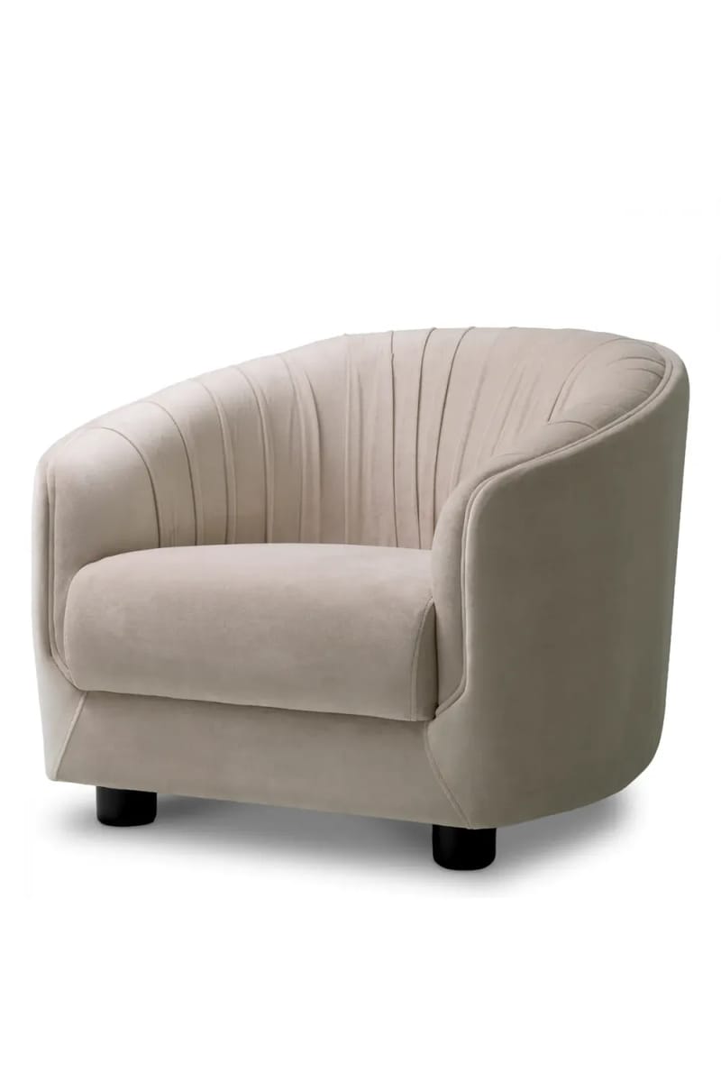 Luxury Black Feet Light Fabric Chair