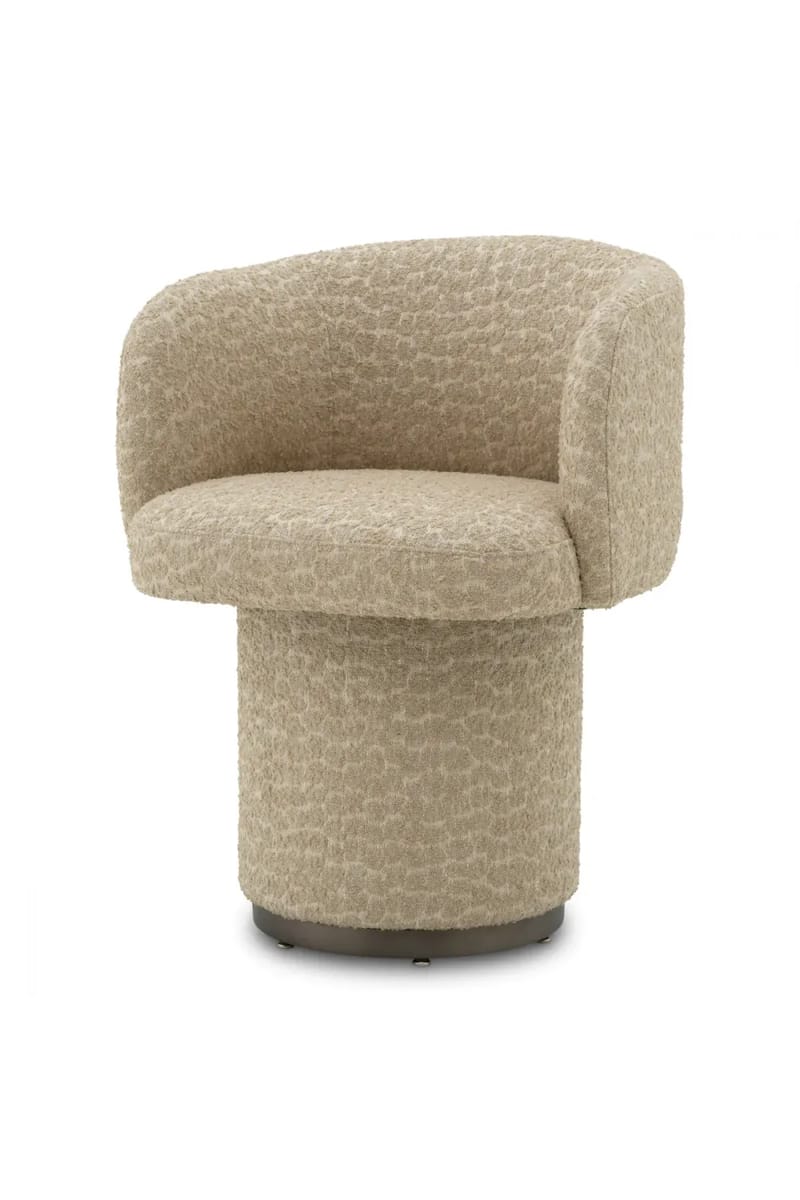 Luxury Bronze Finish Swivel Base Dining Chair