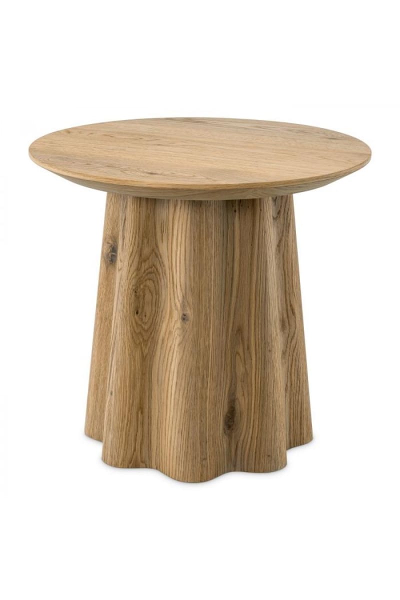 Luxury Warm Oak Veneer Side Table