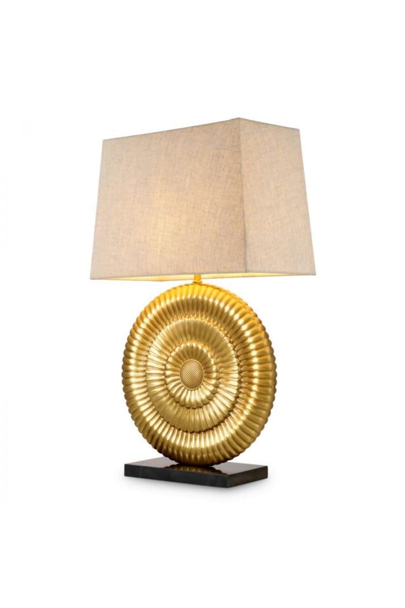 Luxury Antique Gold Finish Black Granite Base Table Lamp