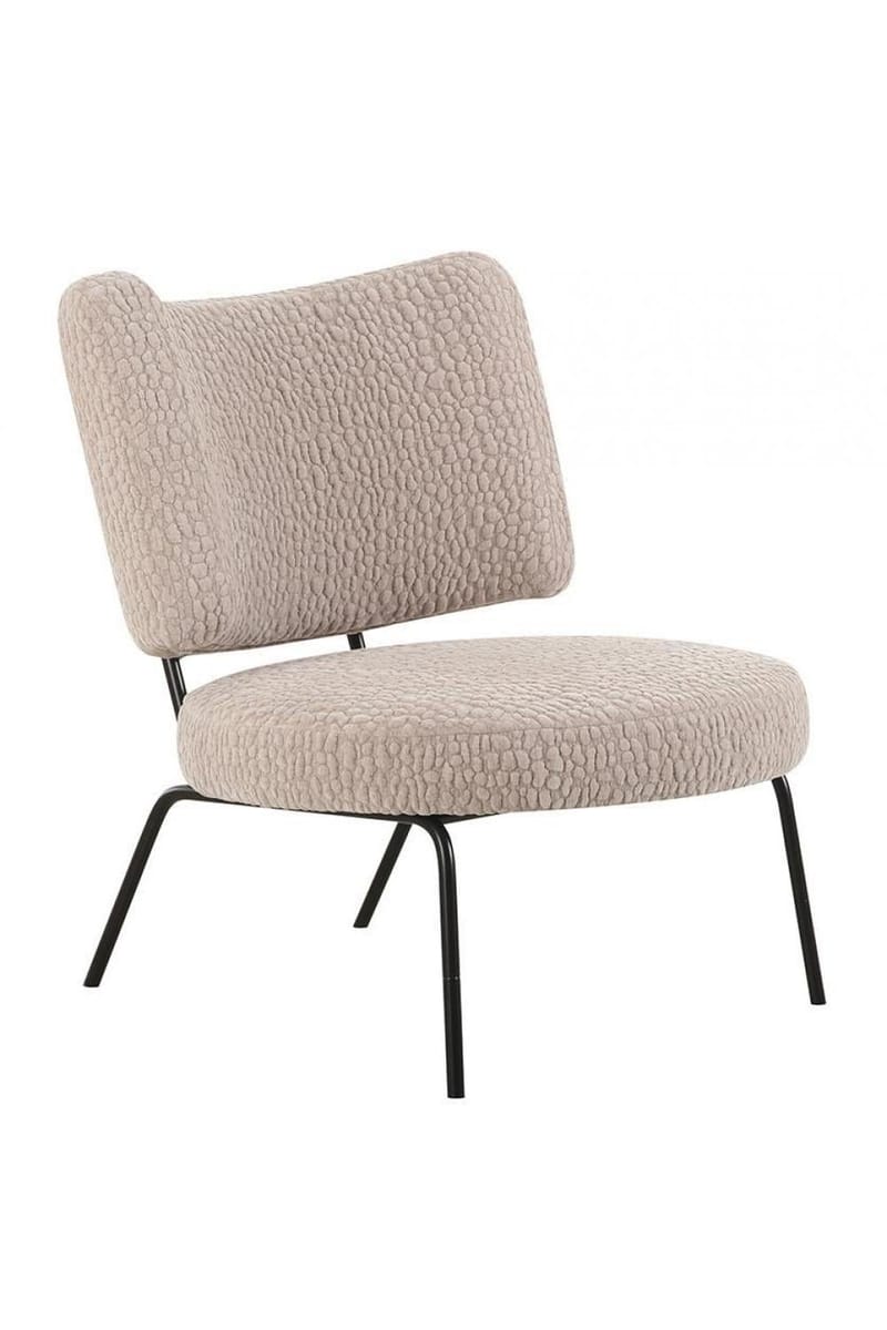 Luxury Rose Upholstered Lounge Chair – Modern Iron Frame