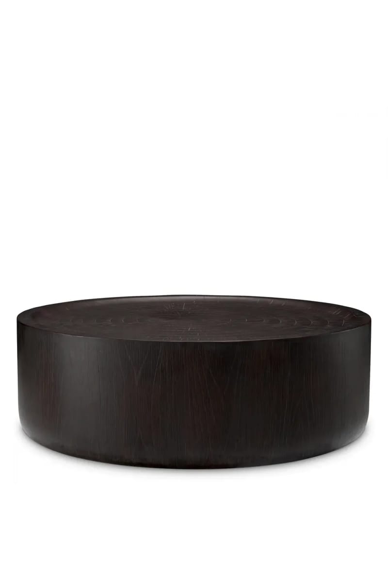 Luxury Dark Brown Finish Short Coffee Table